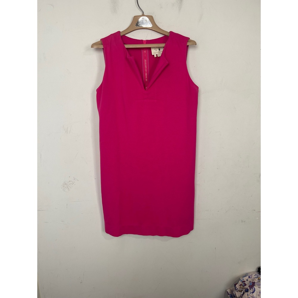 Kate Spade New York Hot Pink Sleeveless Split V-Neck Shift Dress NJMU2489 Size 8